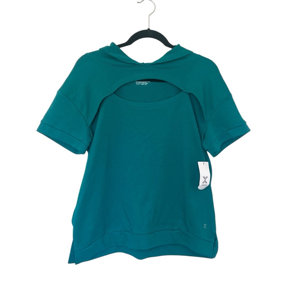 Xersion Everglade Teal Short Sleeve Hoodie